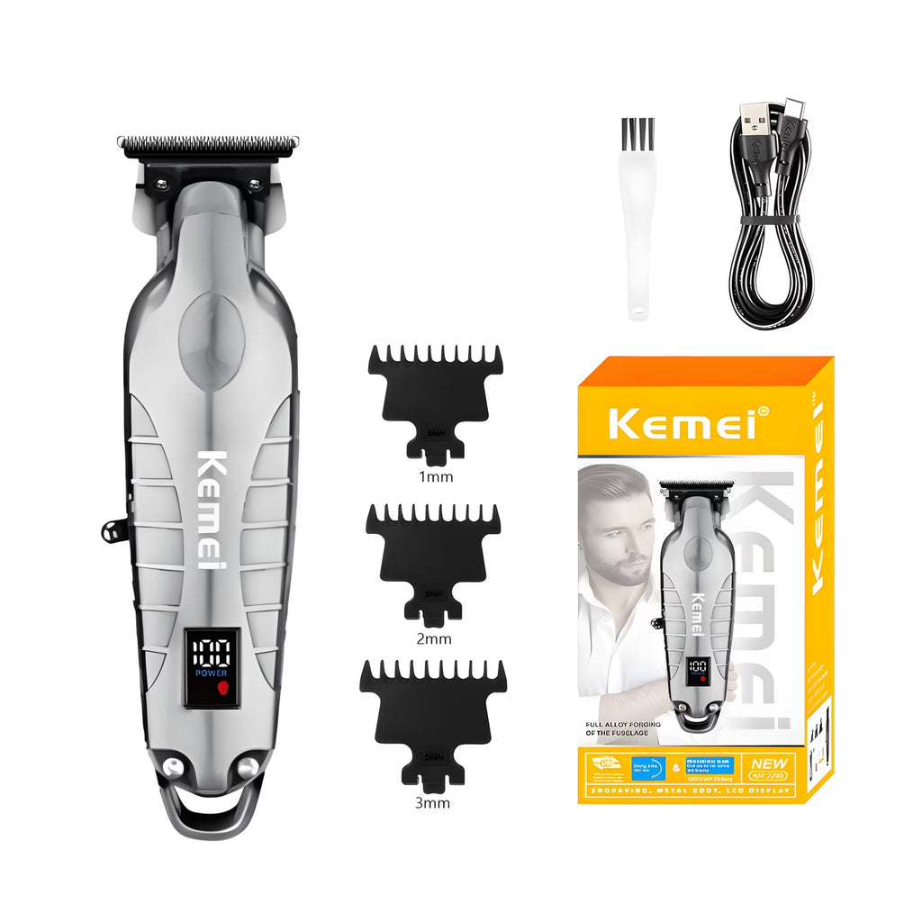 Kemei 2293 Professional Hair Trimmer - Zero Gapped, Cordless & Rechargeable