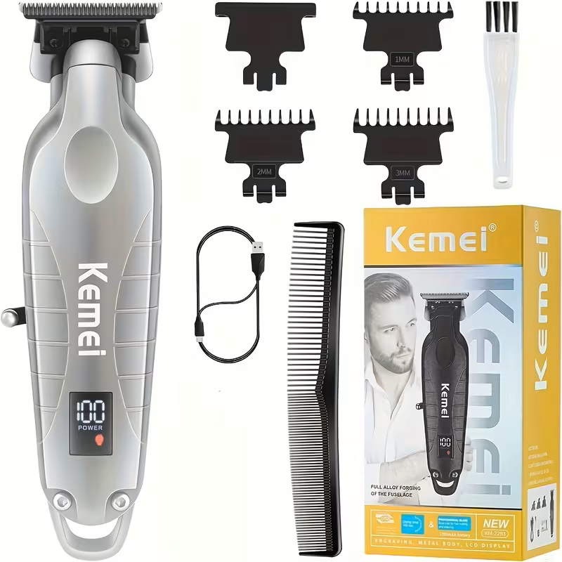Kemei 2293 Professional Hair Trimmer - Zero Gapped, Cordless & Rechargeable