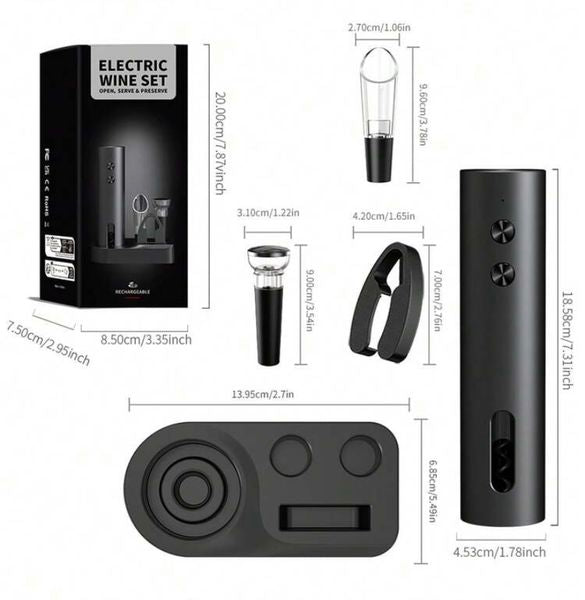 Cliton Rechargeable Eletric Wine Opener Set With Accessories