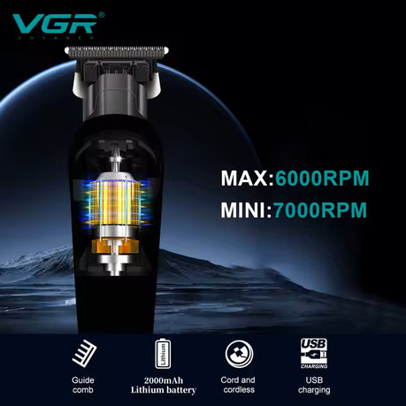 VGR V995 Professional Hair Trimmer - Cordless Rechargeable Grooming Clipper