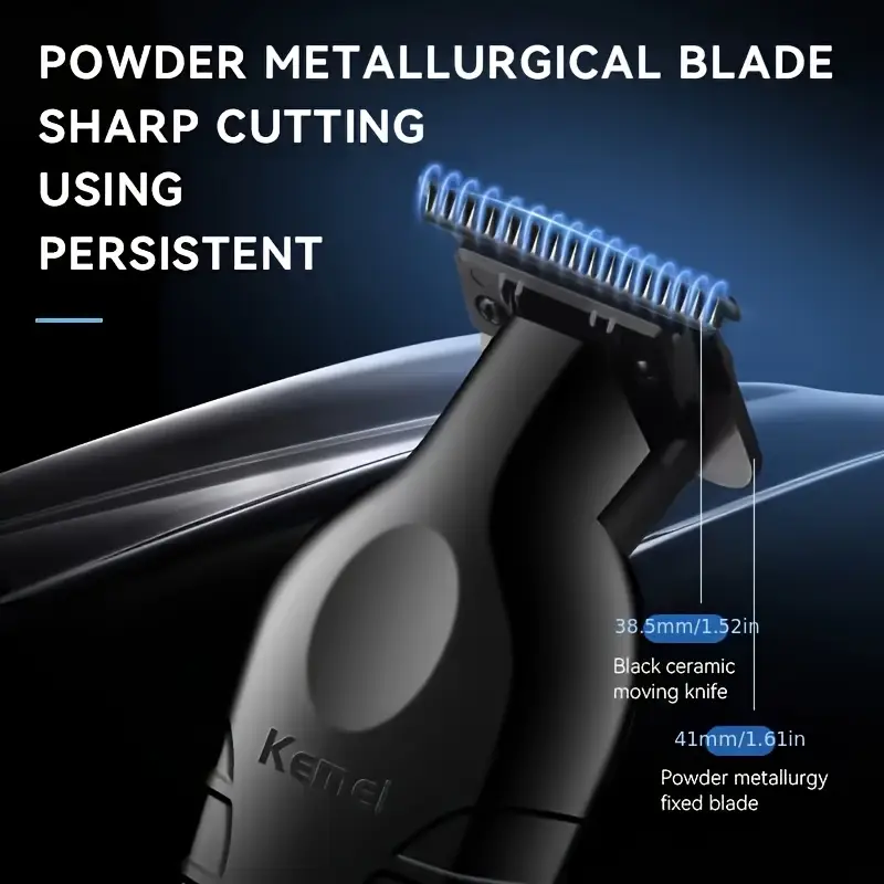 Kemei 2299 Professional Hair Trimmer - Zero Gapped, Cordless & Rechargeable