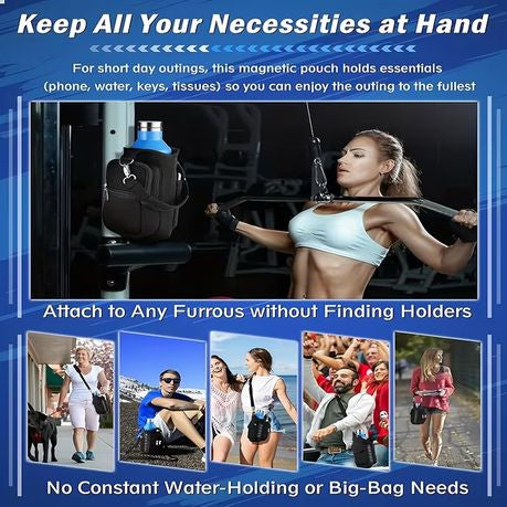Portable Magnetic Gym Fitness Bag - For Water Bottle, Phone, Keys