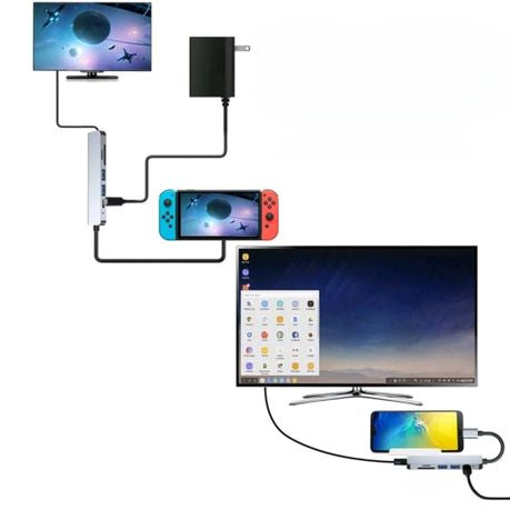 Universal Connect USB Hub: 6-in-1 Type C to Multiport Adapter