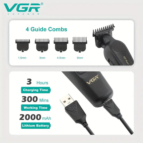 VGR V995 Professional Hair Trimmer - Cordless Rechargeable Grooming Clipper