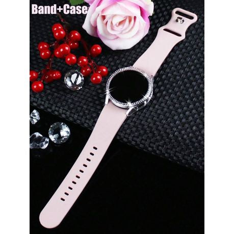 Double Row Diamond Case & Strap Compatible with Samsung Galaxy watch 7 44mm