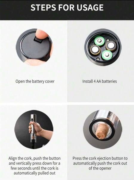 Electric Wine Opener – Automatic Corkscrew Bottle Opener (Battery Operated)
