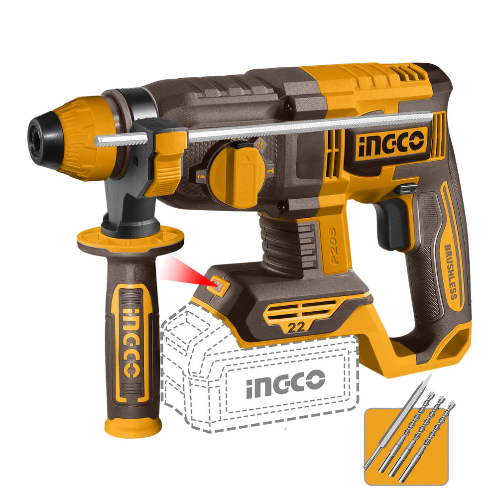INGCO 20V Cordless Rotary Hammer Drill 22mm SDS CRHLI21228