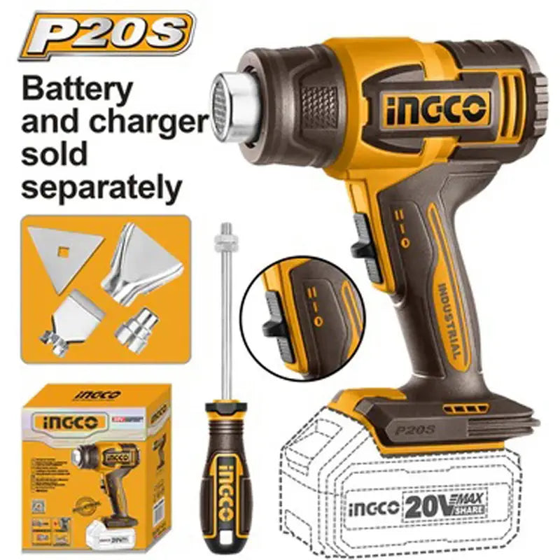 INGCO Cordless 20V Lithium-Ion Heat Gun – HGLI2006
