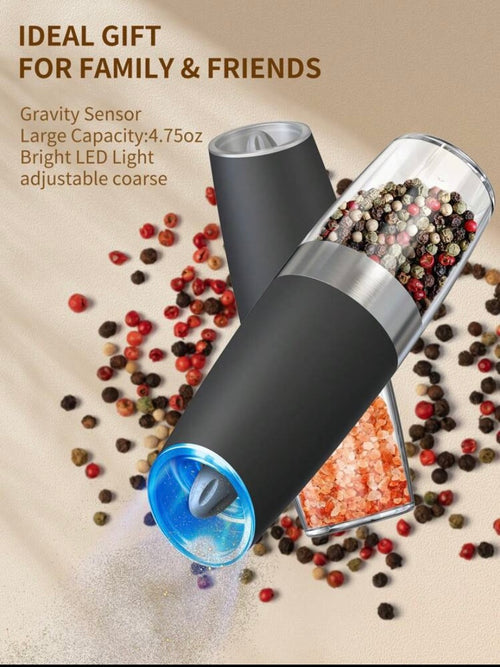Cliton Silver-Transparent Stainless Steel Salt and Pepper Grinder Set