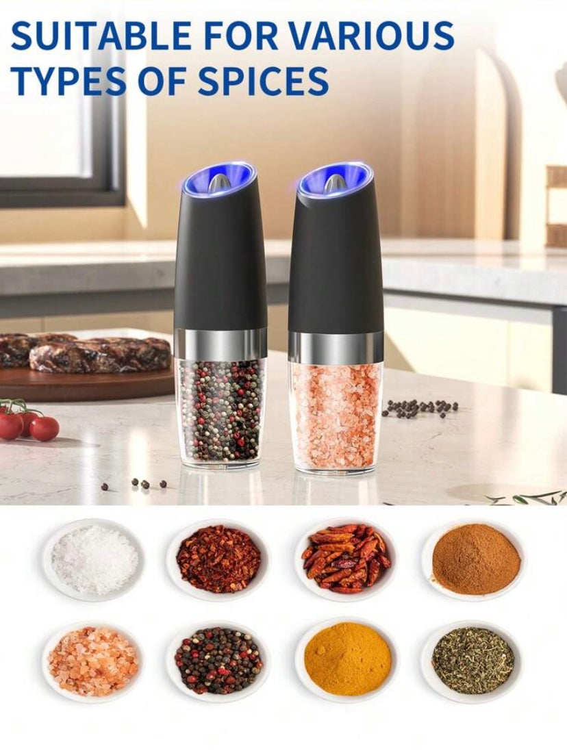 Cliton Silver-Transparent Stainless Steel Salt and Pepper Grinder Set