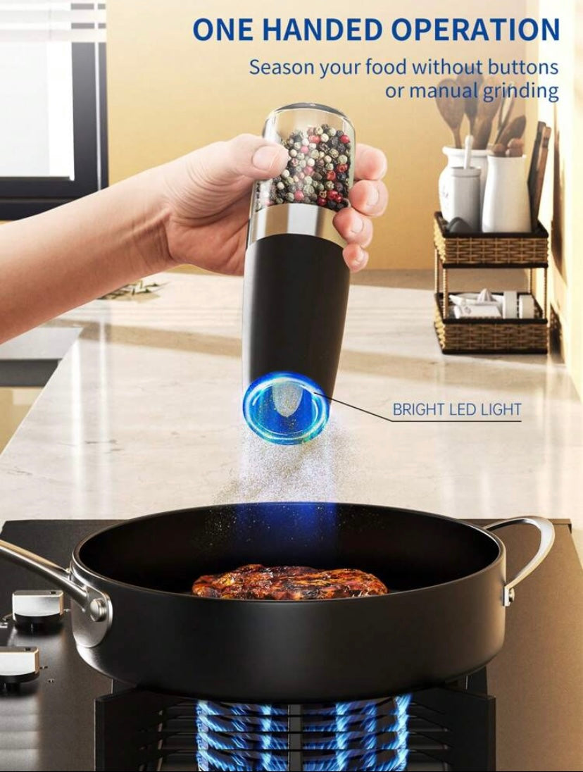 Cliton Silver-Transparent Stainless Steel Salt and Pepper Grinder Set