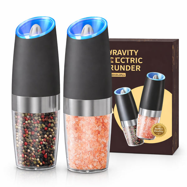Cliton Silver-Transparent Stainless Steel Salt and Pepper Grinder Set