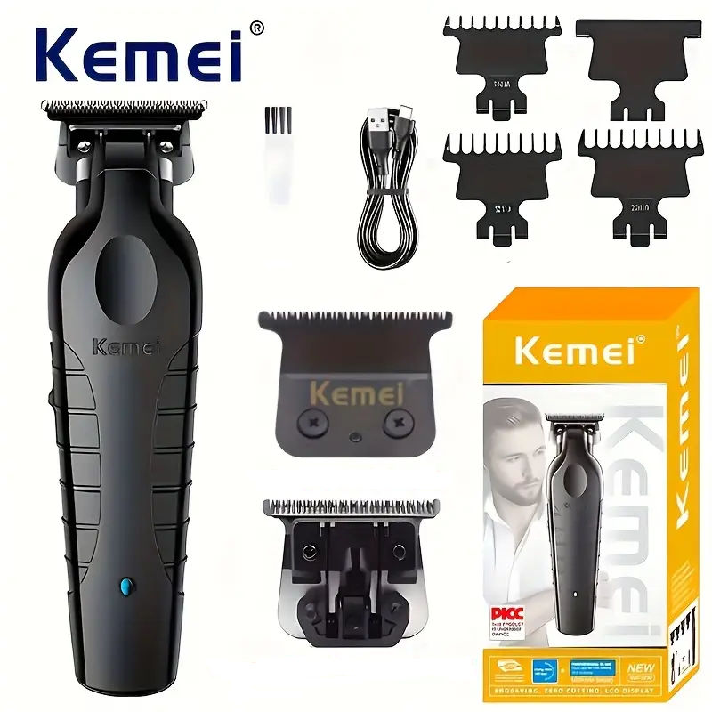 Kemei 2299 Professional Hair Trimmer - Zero Gapped, Cordless & Rechargeable