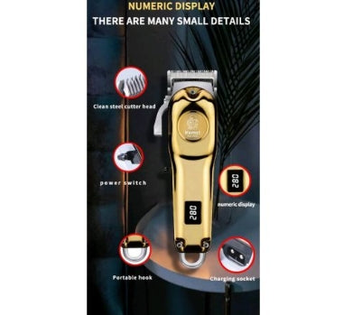 Kemei 2628 Professional Hair Clipper- with LCD, Cordless & Rechargeable