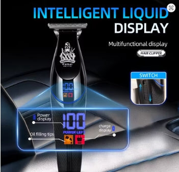 Kemei 1772 Professional Hair Trimmer - Zero Gapped, Cordless & Rechargeable