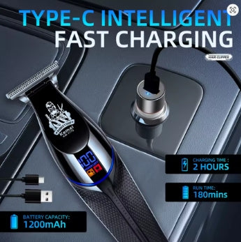 Kemei 1772 Professional Hair Trimmer - Zero Gapped, Cordless & Rechargeable