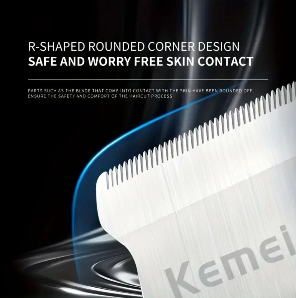 Kemei 2293 Professional Hair Trimmer - Zero Gapped, Cordless & Rechargeable (Black)