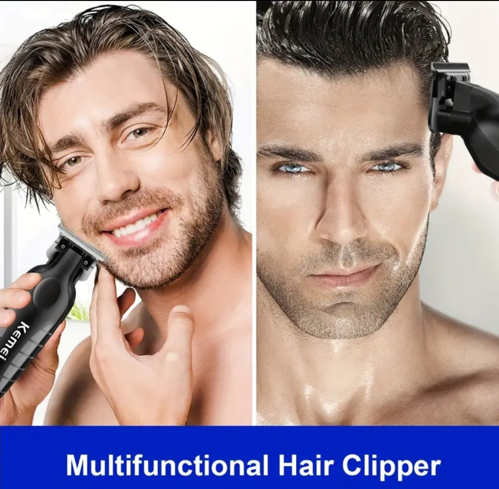 Kemei 2293 Professional Hair Trimmer - Zero Gapped, Cordless & Rechargeable (Black)