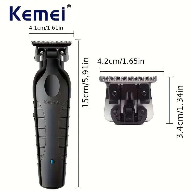 Kemei 2299 Professional Hair Trimmer - Zero Gapped, Cordless & Rechargeable